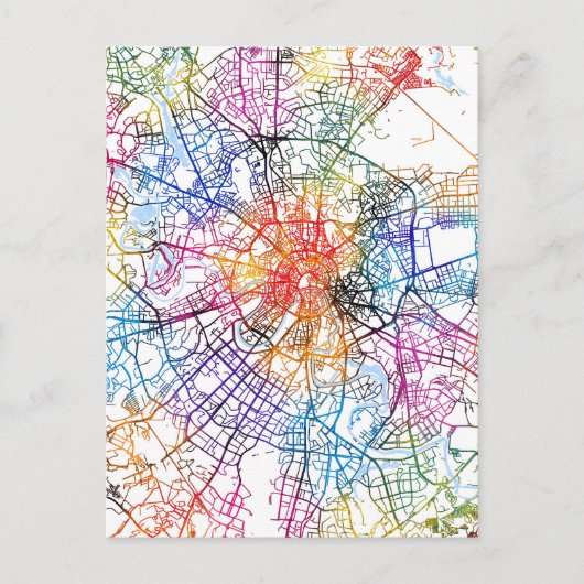 Stadskaart Moskou Briefkaart (Voorkant)