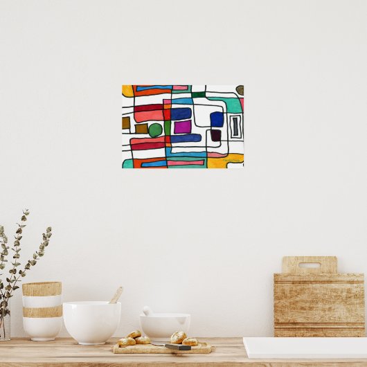 "Stadskaart" Ontwerp van Carolyn Fagg Poster (Keuken)