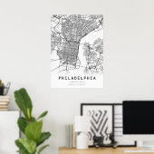 Stadskaart Philadelphia Poster (Thuiskantoor)