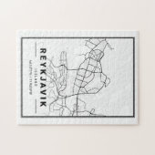 Stadskaart Reykjavik IJsland | Minimale mod-kunst Legpuzzel (Horizontaal)