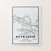 Stadskaart Reykjavik IJsland | Minimale mod-kunst Legpuzzel (Verticaal)