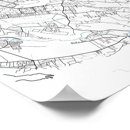 Stadskaart Sarajevo Poster (Hoek)