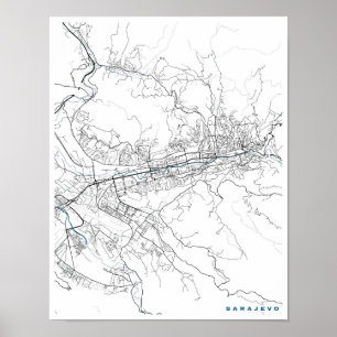 Stadskaart Sarajevo Poster