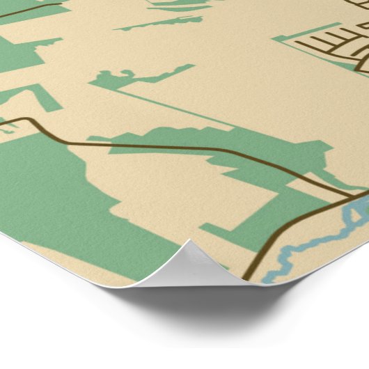 Stadskaart van Aalborg, Denemarken Poster (Hoek)