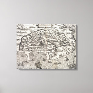 Stadskaart van Alexandrië in Egypte, c.1625 (grav Canvas Afdruk