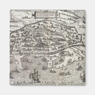 Stadskaart van Alexandrië in Egypte, c.1625 (grav Magneet