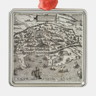 Stadskaart van Alexandrië in Egypte, c.1625 (grav Metalen Ornament