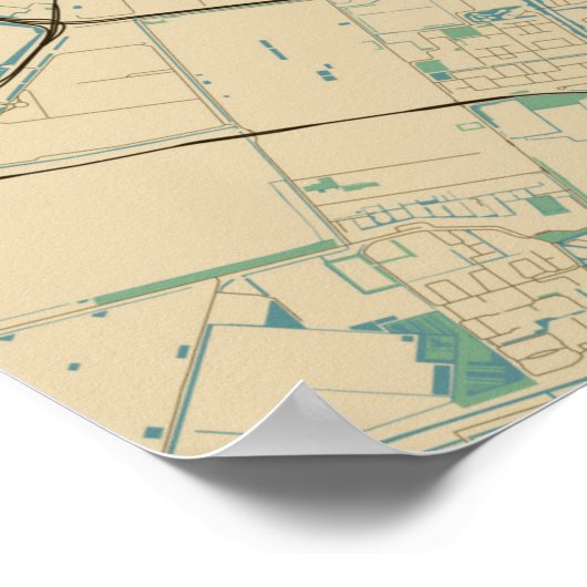 Stadskaart van Amsterdam Poster (Hoek)