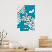 Stadskaart van Auckland, Nieuw-Zeeland Poster (Keuken)
