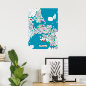 Stadskaart van Auckland, Nieuw-Zeeland Poster (Thuiskantoor)