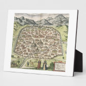 Stadskaart van Damascus, Syrië, 1620 (graving) Fotoplaat (Zijkant)
