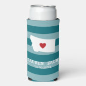 Stadskaart van de staat Montana - Aangepast huweli Seltzer Blikjeskoeler (Seltzer Voorkant)