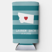 Stadskaart van de staat Montana - Aangepast huweli Seltzer Blikjeskoeler (Voorkant)