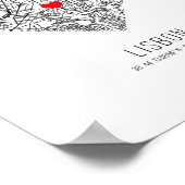 Stadskaart van het hart van Lissabon (Portugal) Poster (Hoek)