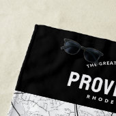 Stadskaart van levering + uw aangepaste locatie strandlaken (In situ)