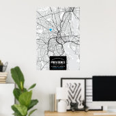 Stadskaart van levering + uw locatie poster (Thuiskantoor)