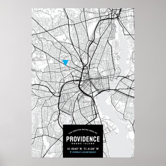 Stadskaart van levering + uw locatie poster (Voorkant)