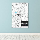 Stadskaart van levering + Vermeld uw locatie Canvas Afdruk (Insitu (Houten vloer))