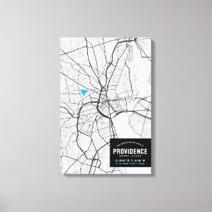 Stadskaart van levering + Vermeld uw locatie Canvas Afdruk