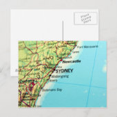 Stadskaart van Sydney in Australië Briefkaart (Voorkant / Achterkant)