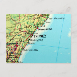 Stadskaart van Sydney in Australië Briefkaart