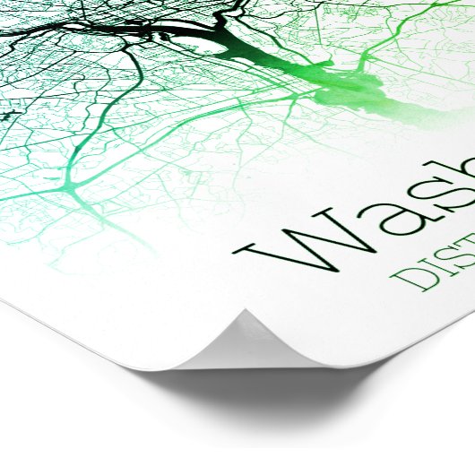 Stadskaart Washington DC Poster (Hoek)