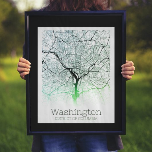 Stadskaart Washington DC Poster