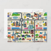 Stadskaartpatroon Briefkaart (Voorkant / Achterkant)