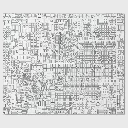 Stadskaartpatroon Cadeaupapier (Vlak)