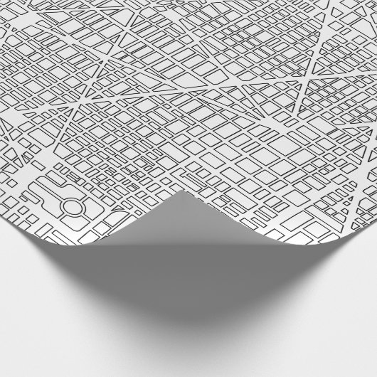 Stadskaartpatroon Cadeaupapier (Hoek)