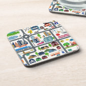 Stadskaartpatroon Drankjes Onderzetter (Linkerzijde)