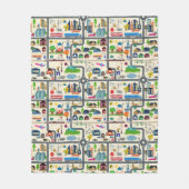 Stadskaartpatroon Fleece Deken (Voorkant)