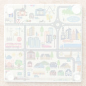 Stadskaartpatroon Glazen Onderzetter (Achterkant)