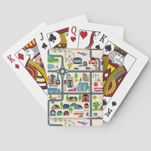 Stadskaartpatroon Pokerkaarten (Achterkant)