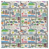 Stadskaartpatroon Stof (Swatch)