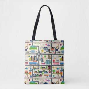 Stadskaartpatroon Tote Bag