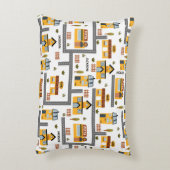 Stadskaartpatroon voor kinderen Geel en grijs Accent Kussen (Achterkant (Verticaal))