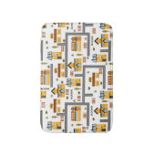 Stadskaartpatroon voor kinderen Geel en grijs Badmat (Voorkant Verticaal)