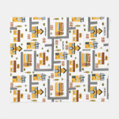 Stadskaartpatroon voor kinderen Geel en grijs Fleece Deken (Voorkant (Horizontaal))