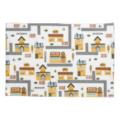 Stadskaartpatroon voor kinderen Geel en grijs Kussensloop (Achterkant)