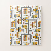 Stadskaartpatroon voor kinderen Geel en grijs Legpuzzel (Verticaal)