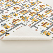 Stadskaartpatroon voor kinderen Geel en grijs Sherpa Deken (3/4)