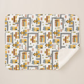 Stadskaartpatroon voor kinderen Geel en grijs Sherpa Deken (Voorkant (horizontaal))