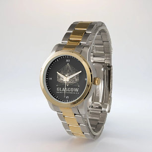  stadskamers oversized tweekleurige armband horloge