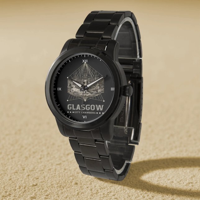  stadskamers Oversized Zwarte Armband Horloge (Creator heeft geüpload)