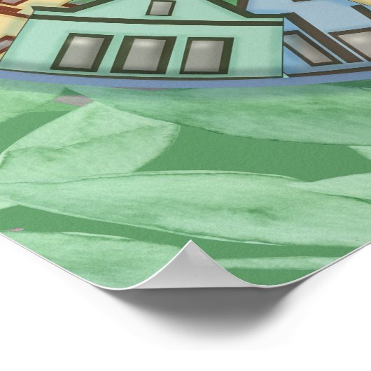 Stadskat. Lente. Mandala Poster (Hoek)