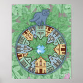Stadskat. Lente. Mandala Poster (Voorkant)