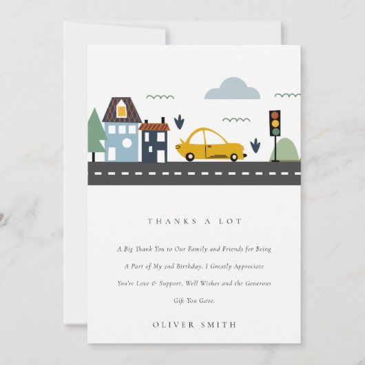 Stadskrijd in steden Stadsauto's weg Alle leeftijd Bedankkaart (Voorkant)