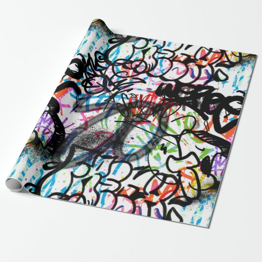 Stadskunst Graffiti-kunstpatroon Cadeaupapier (Uitgerold)