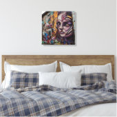 Stadskunst op verlaten gebouw canvas afdruk (Insitu (Slaapkamer))